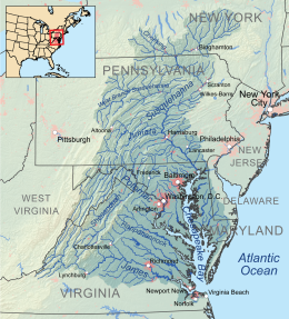 Chesapeake Bay Watershed Map, source: https://en.wikipedia.org/wiki/Category:Chesapeake_Bay_watershed#/media/File:Chesapeakewatershedmap.png